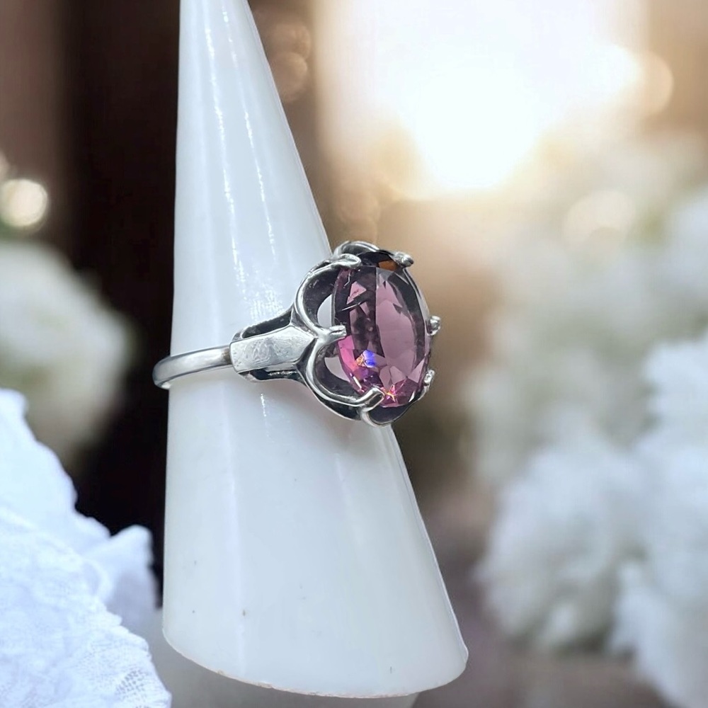 🌺Vintage Sara Coventry Sterling & Amethyst Ring - Picture 3 of 13